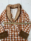 Unbranded Womens Orange White Fur Button Up Jacket Size Large