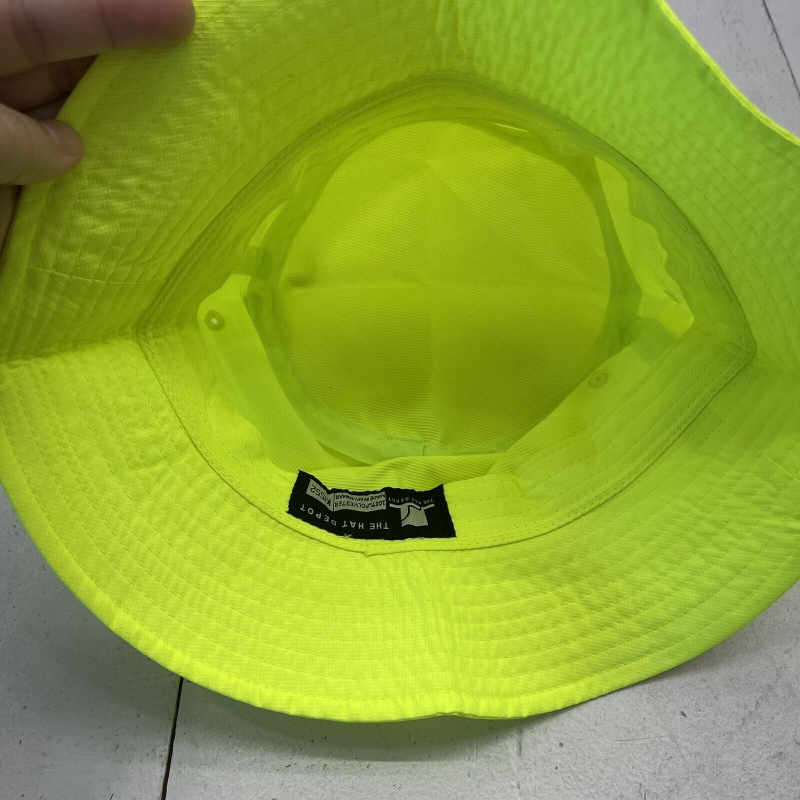 The Hat Depot Neon Yellow Bucket Hat Youth Kids Size OS New