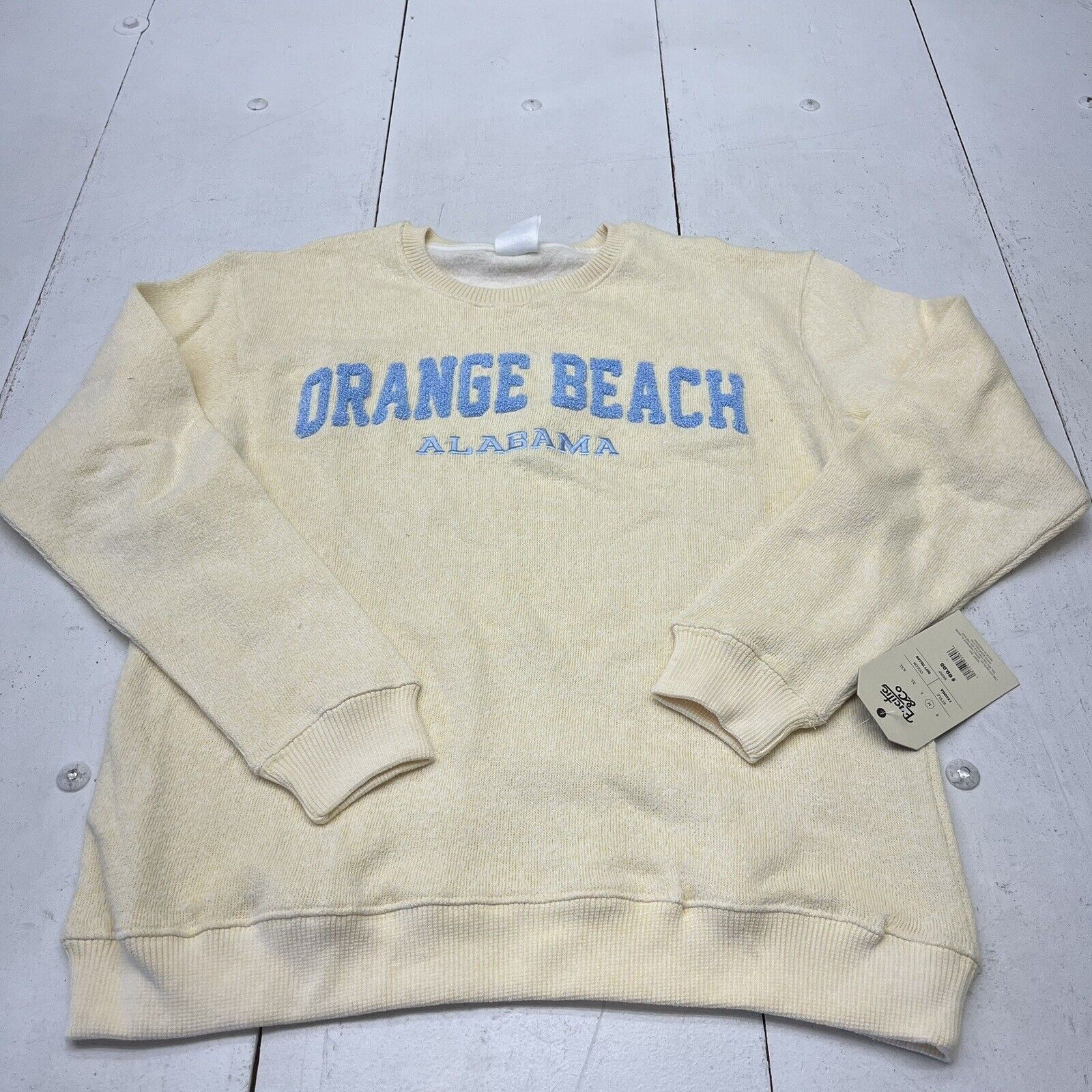 Pacific & Co Soft Yellow Orange Beach Alabama Sweatshirt Women’s Size M New