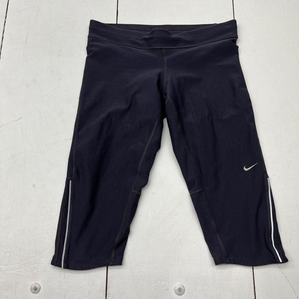 Nike Dri-Fit Navy Blue Capri Leggings W/ Drawstring Back Swoosh Women' -  beyond exchange