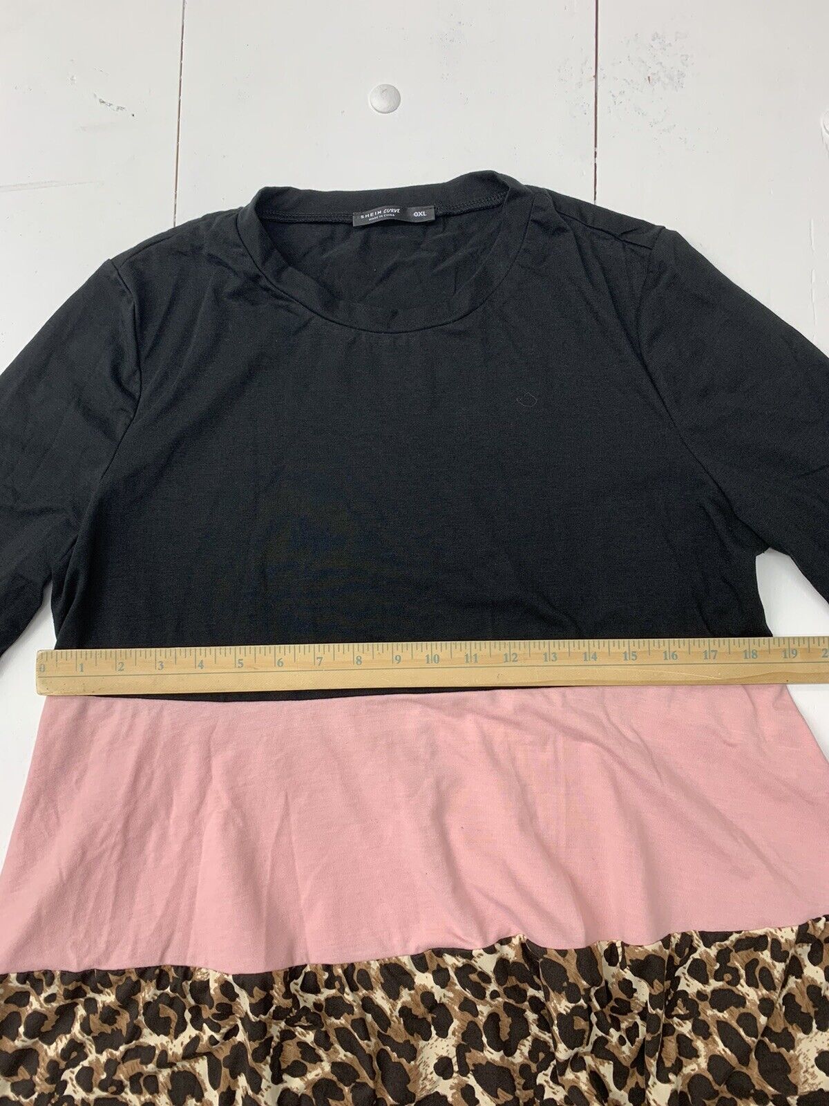 Shein Curve Womens Black Colorblock Long Sleeve Shirt Size 0XL - beyond  exchange