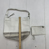 Vince camuto Womens White Leather Tote Purse and Wallet