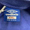 Vintage Umbro Blue Short Sleeve T-Shirt Men Size 2XL Made In USA *