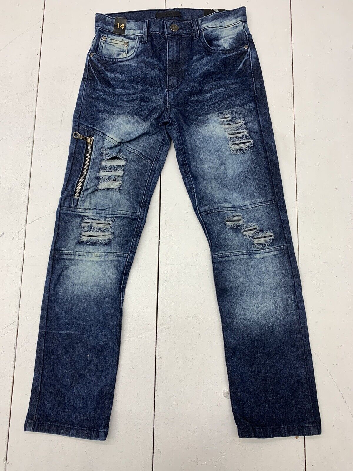 GS 115 Boys Blue Distressed Jeans Size 14