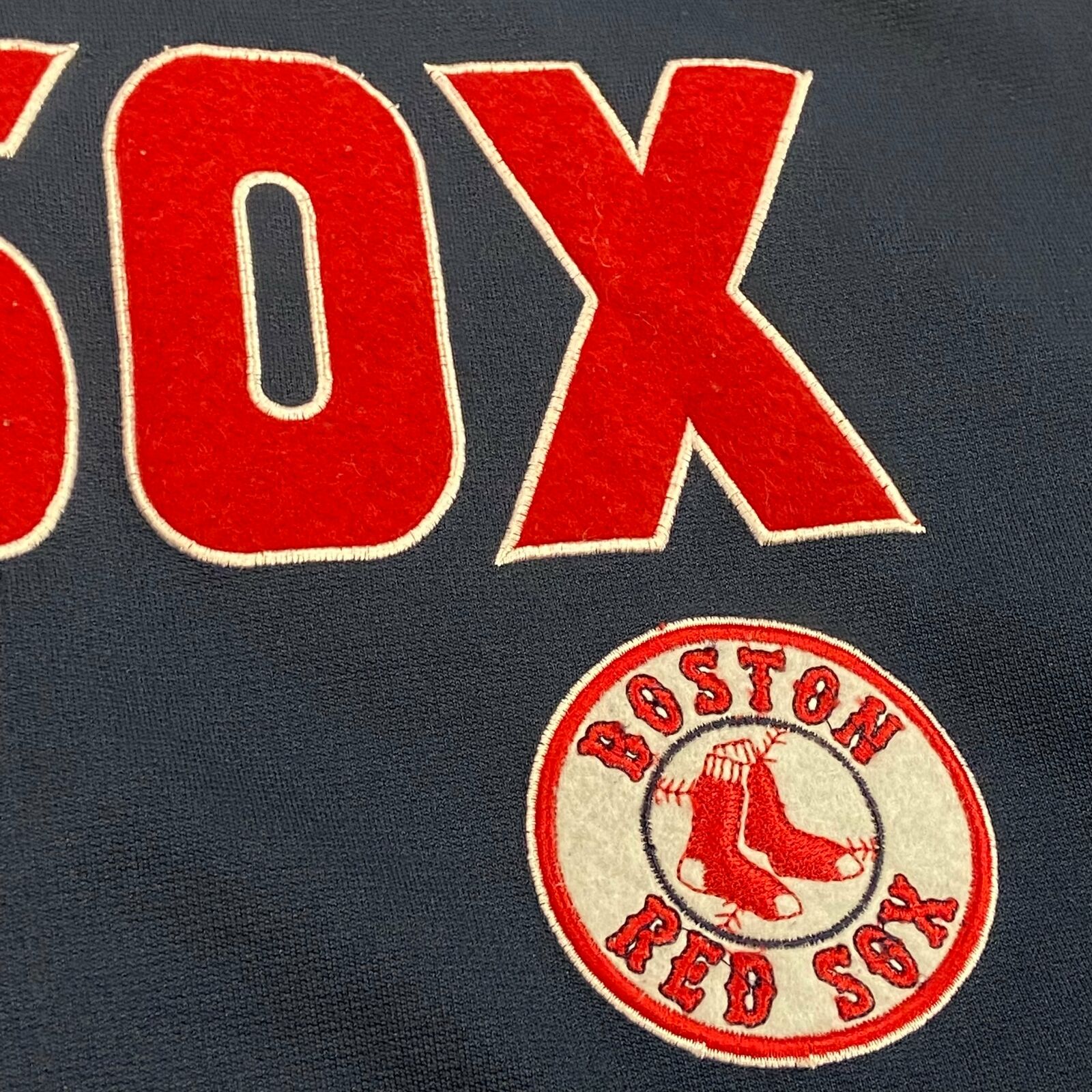 Vintage True Fan Boston Red Sox MLB Red Navy Button Up Jersey Adult Size XL