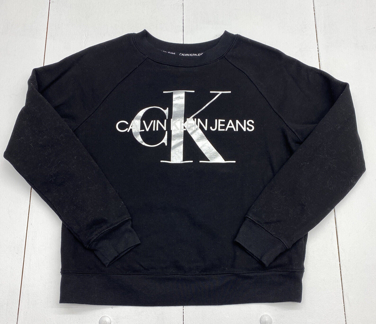 Calvin Klein Jeans Black Sweatshirt Logo Graphic Crew Neck Women's Siz -  beyond exchange