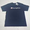Champion Navy Blue Spellout Logo Short Sleeve T Shirt Mens Size Large