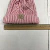 C.C Kid&#39;s Pink Fur Lined Cable Knit Beanie One Size
