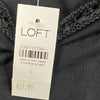 Loft Black Short Sleeve Fringe Hem Shirt Blouse Women Size L NEW