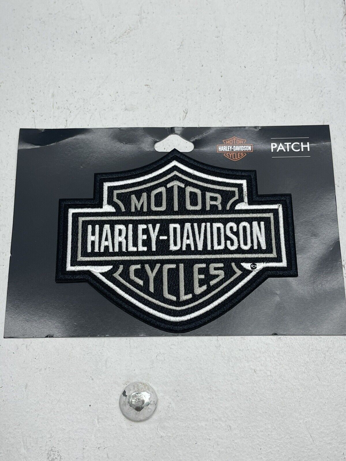Harley Davidson Black White Grey Bar & Shield Patch New - beyond exchange
