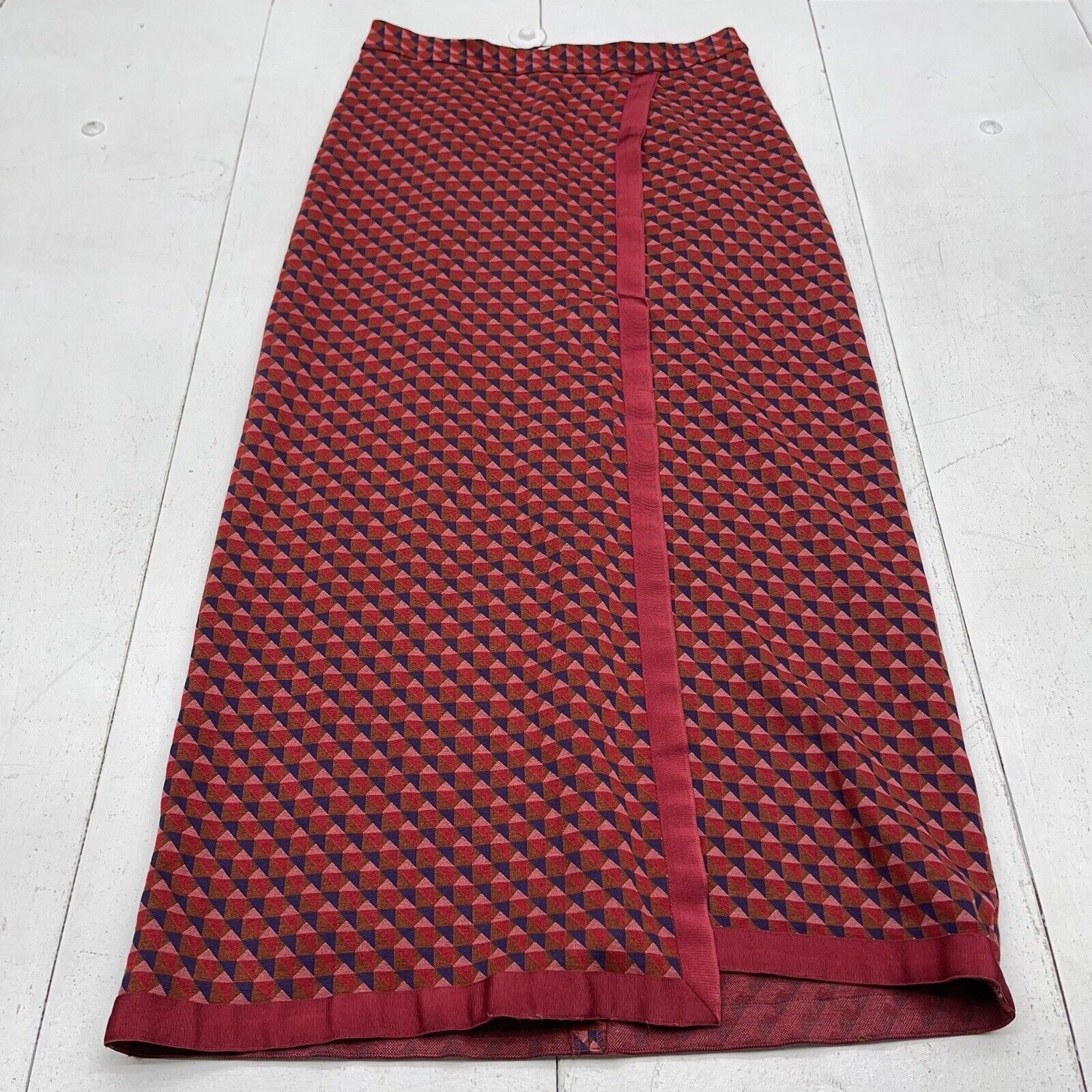 Rosetta Getty Red Triangle Boarded Maxi Skirt Women’s Size Medium