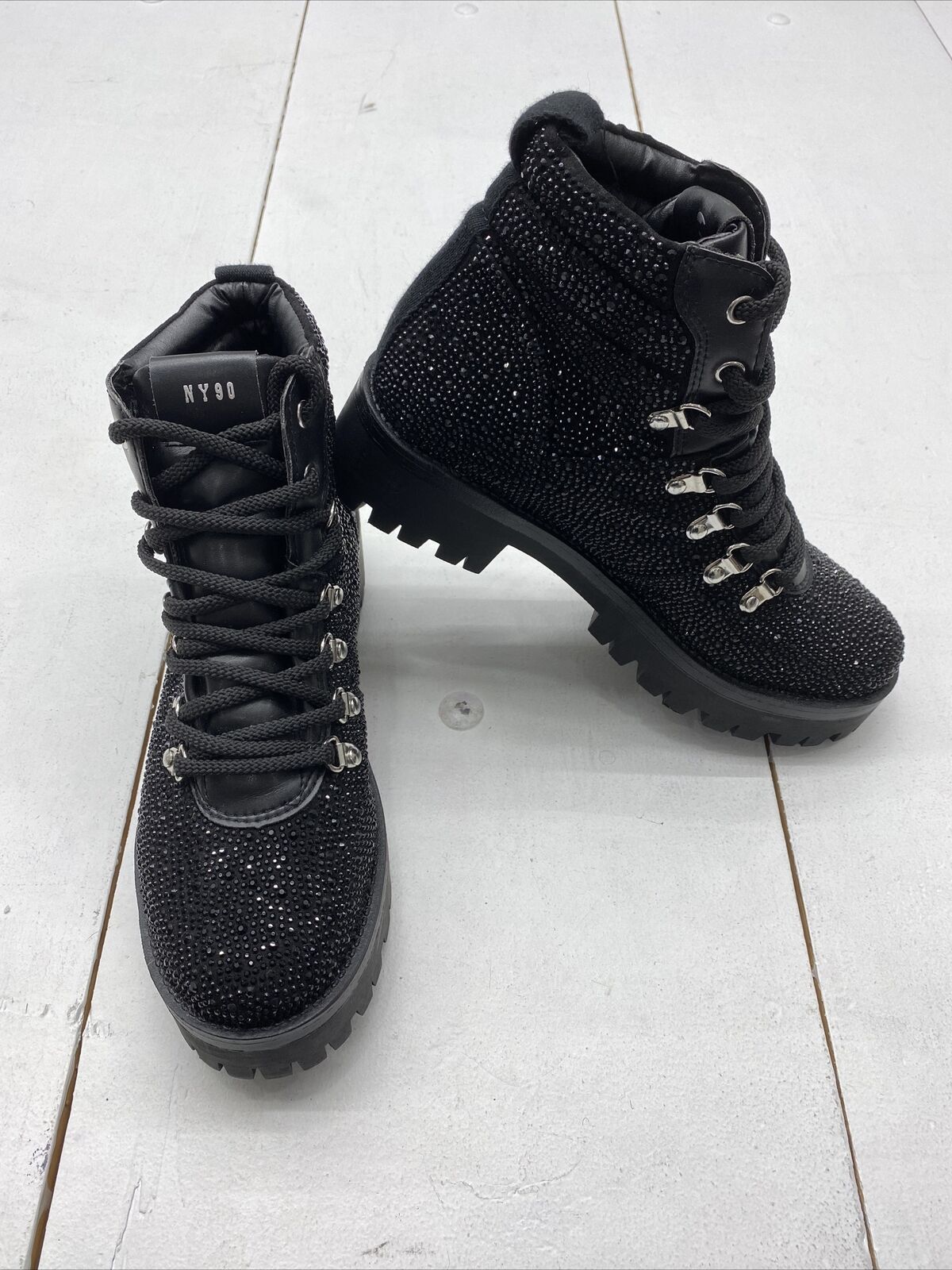 Steve Madden Buzzer Black Jeweled￼ Boots Women’s Size 9 New*