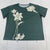 Shein Green Floral Printed Short Sleeve T Shirt Women’s Size XL