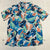 Old Navy Blue Floral Short Sleeve Printed Camp-Shirt Mens Size Medium NEW