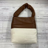 Kassl Editions Medium Monk Cognac Leather Canvas Pillow Handbag Purse *