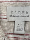 Hinge designed in seattle Tan stripe Linen Shacket Size XXLARGE New