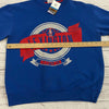 Vintage Blue Crewneck Graphic Sweatshirt Adult Size Large Lexington Missouri Mad