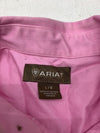 Ariat Mens Pink Long Sleeve Button Up Shirt Size Large
