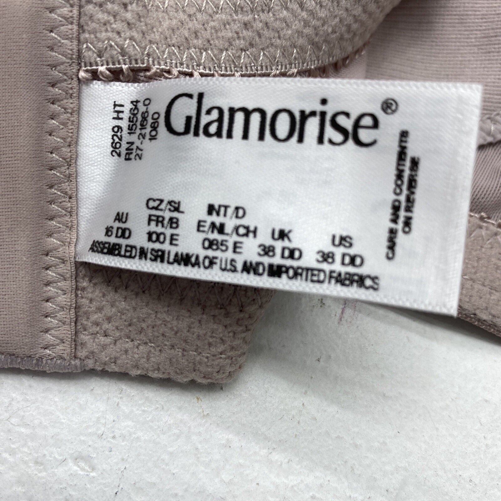 GLAMORISE 1080 Taupe MagicLift Seamless Support T-Shirt Bra Womens