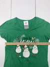 Holiday Time Girls Green Christmas Short Sleeve Shirt Size Large