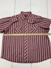 Wrangler Mens Red Yellow Green Striped Button Snap Long Sleeve Shirt Size Large