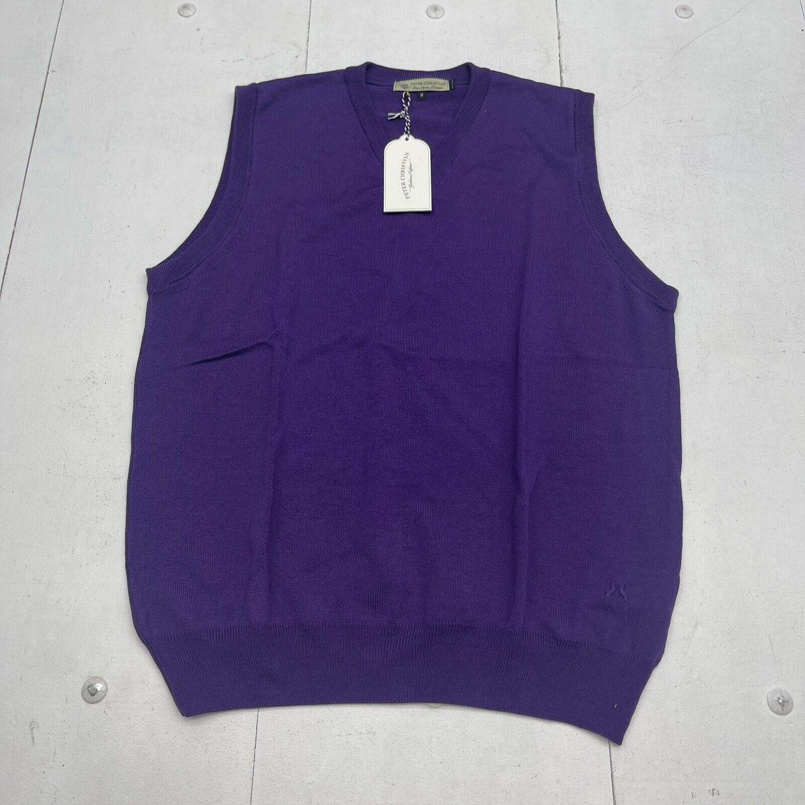 Peter Christian Purple Merino Wool Slipover Sweater Mens Medium New
