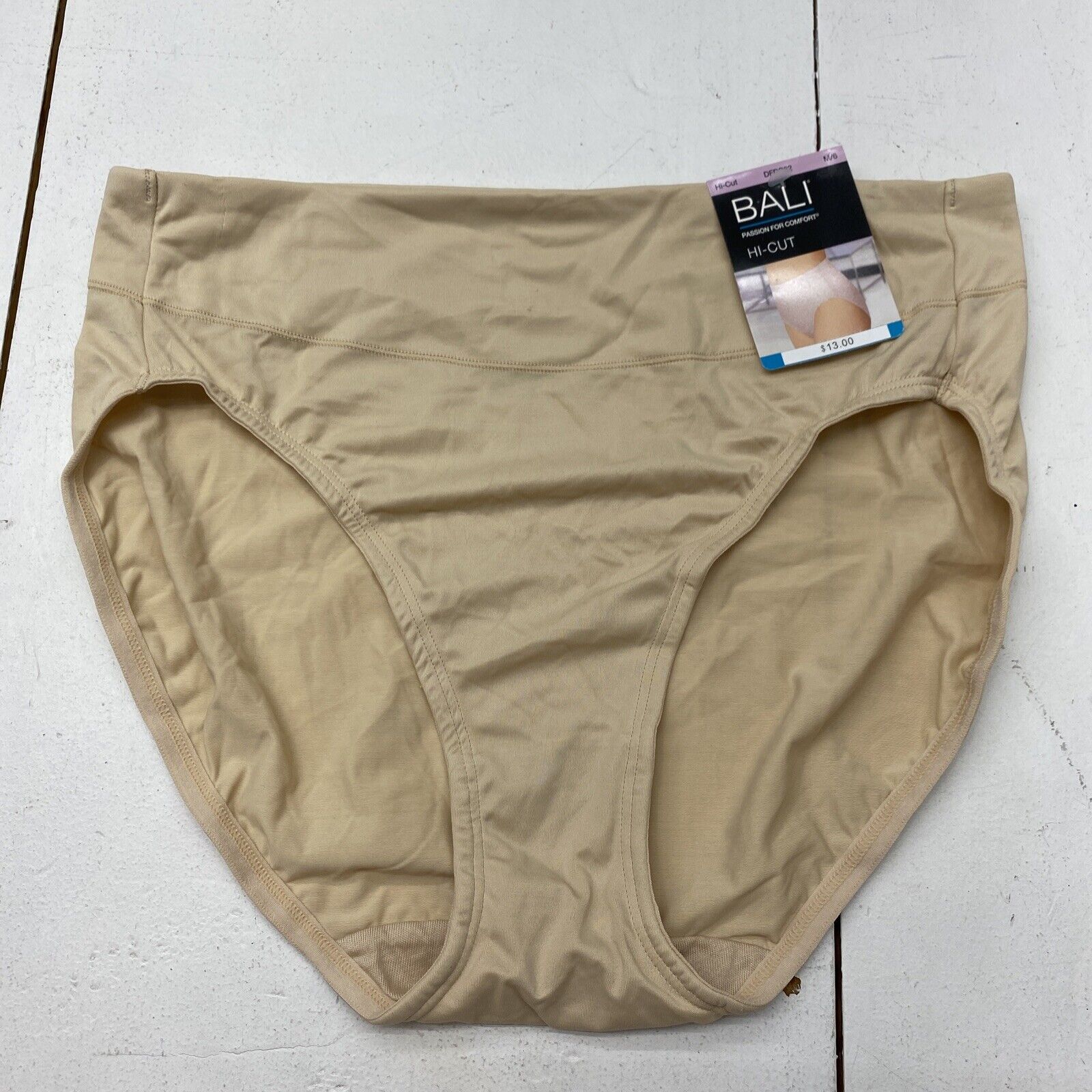 Bali Passion for Comfort Hi-Cut Panty Soft Taupe Womens Size M/6 New