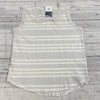 Madewell White Gray Striped Tank Top T-Shirt Women Size M