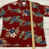 Vintage Chaps Ralph Lauren Red Hawaiian Short Sleeve Button Up Shirt Men Size L