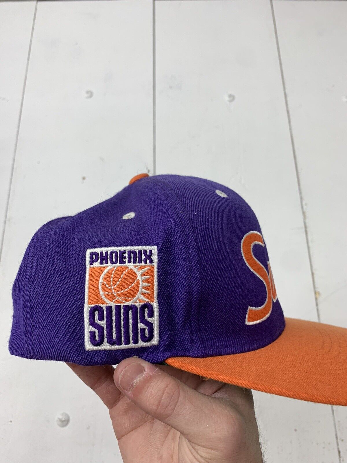 Men's Phoenix Suns Mitchell & Ness Black Hardwood Classics Earthquake  Snapback Hat