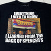 Spencer’s Black Short Sleeve Graphic T-Shirt Adult Size XL NEW Everything I Know