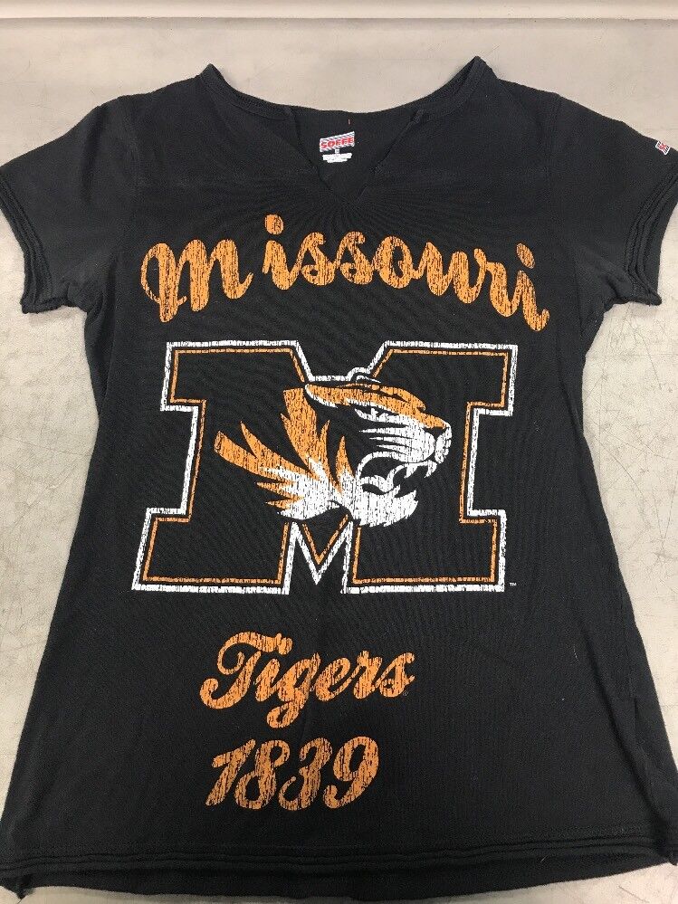 Soffe Womens NCAA Misosuri Tigers Tshirt Apperal Size Medium Soft V-neck Cut