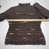 M.&amp;K YOKO Brown Wool Rayon Knit Mock Neck Sweater Women’s Size 3 M/L New
