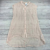 Eileen Fisher Coral Sleeveless Button Up Mesh Net Swimsuit Cover Up Women Size L