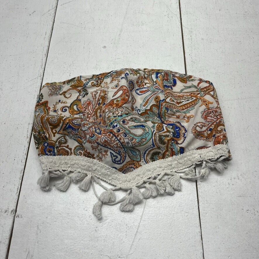 Shein Multicolored Paisley Printed Tie Bandeau Women's Size Medium NEW