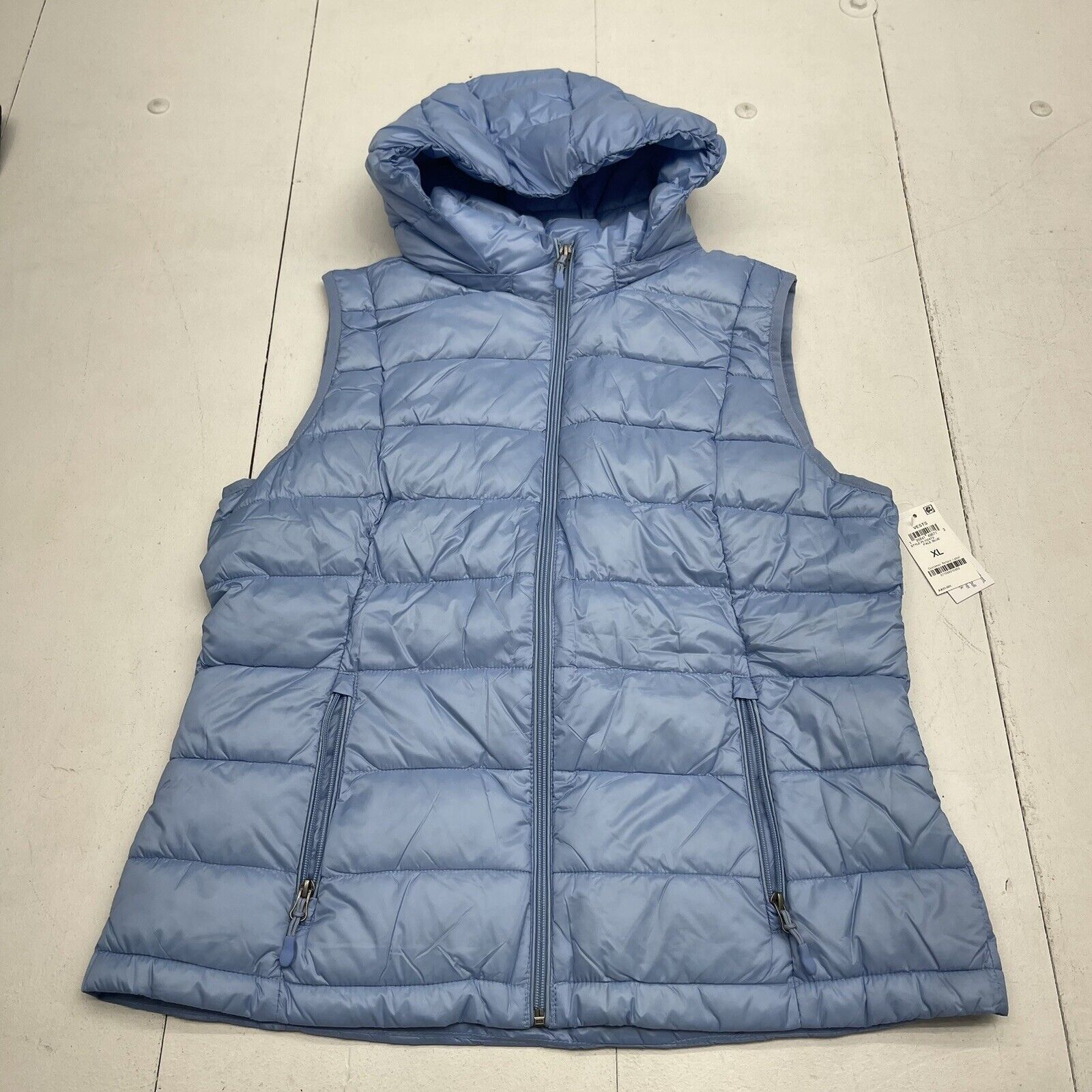 Charter Club Blue Packable Hooded Down Puffer Vest Women’s XL New