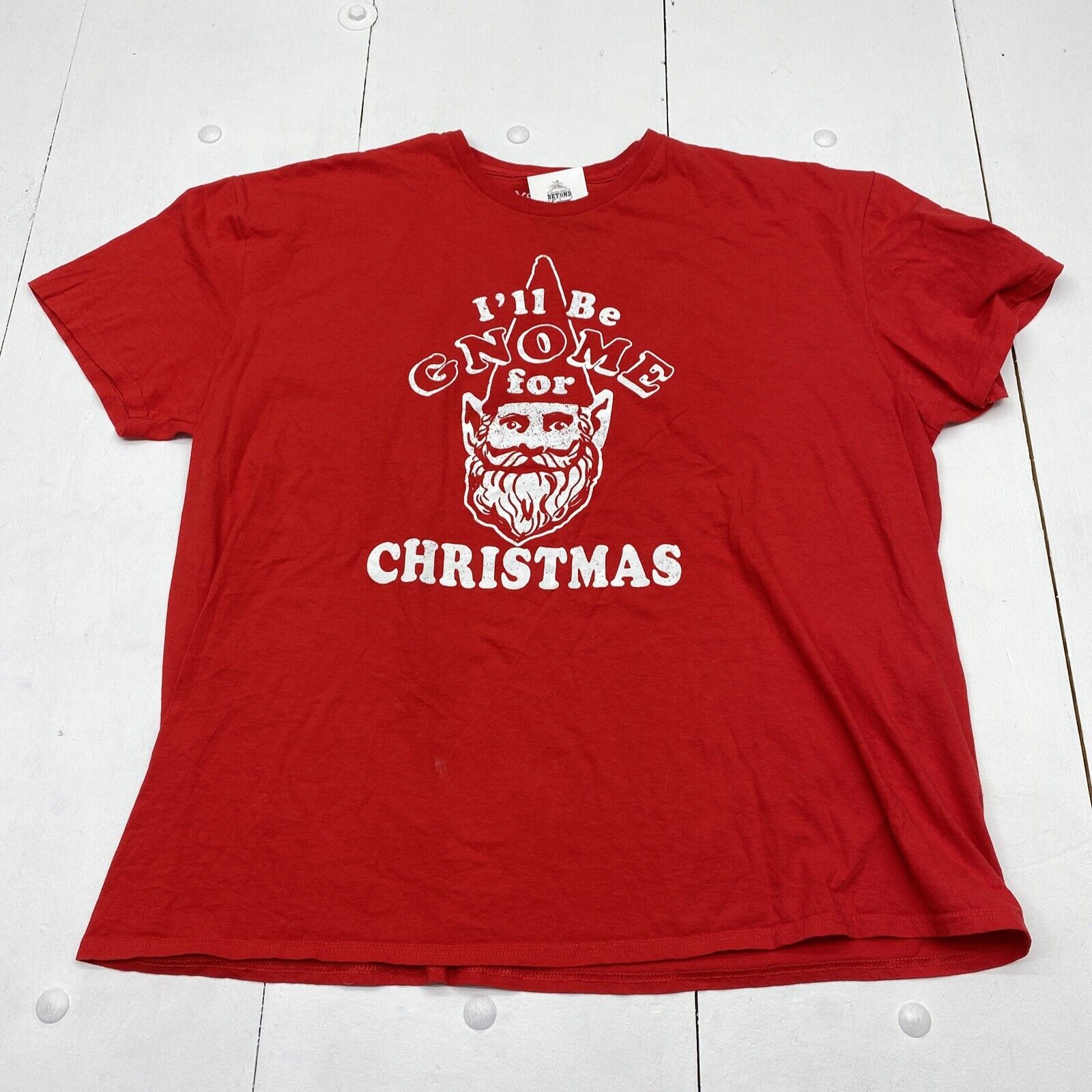 Christmas Graphic Print Red Short Sleeve T-Shirt Mens Size 2Xlarge
