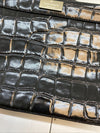 KATE SPADE WKRU2708 Ridgely Ave Becky Satchel Black Croc Embossed Leather