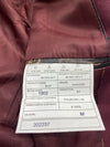 MYS ￼Burgundy 3 Piece Slim Fit Suit One Button Solid Jacket Vest Pants Mens M