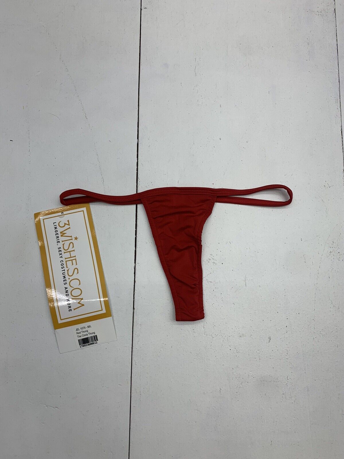 3 Wishes Womens Red Lingerie Thong Size M/L