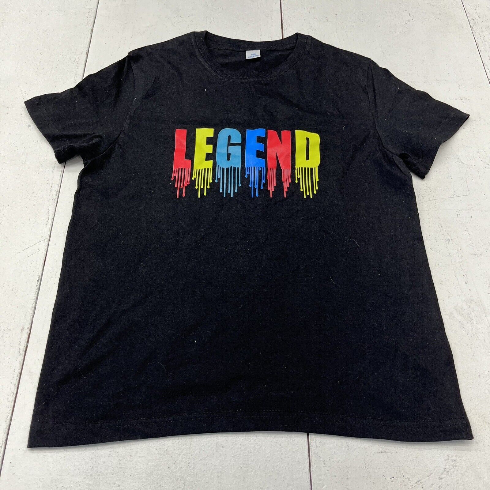 Black Graphic “Legend” Printed Short Sleeve T-Shirt Boys Size 11 NEW