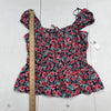 Old Navy Fitted Tie Front Smocked Floral Top Women’s Small New