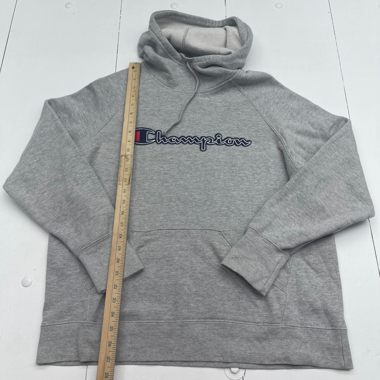 Champion Gray Embroidered Logo Hoodie Mens Size XL - beyond exchange
