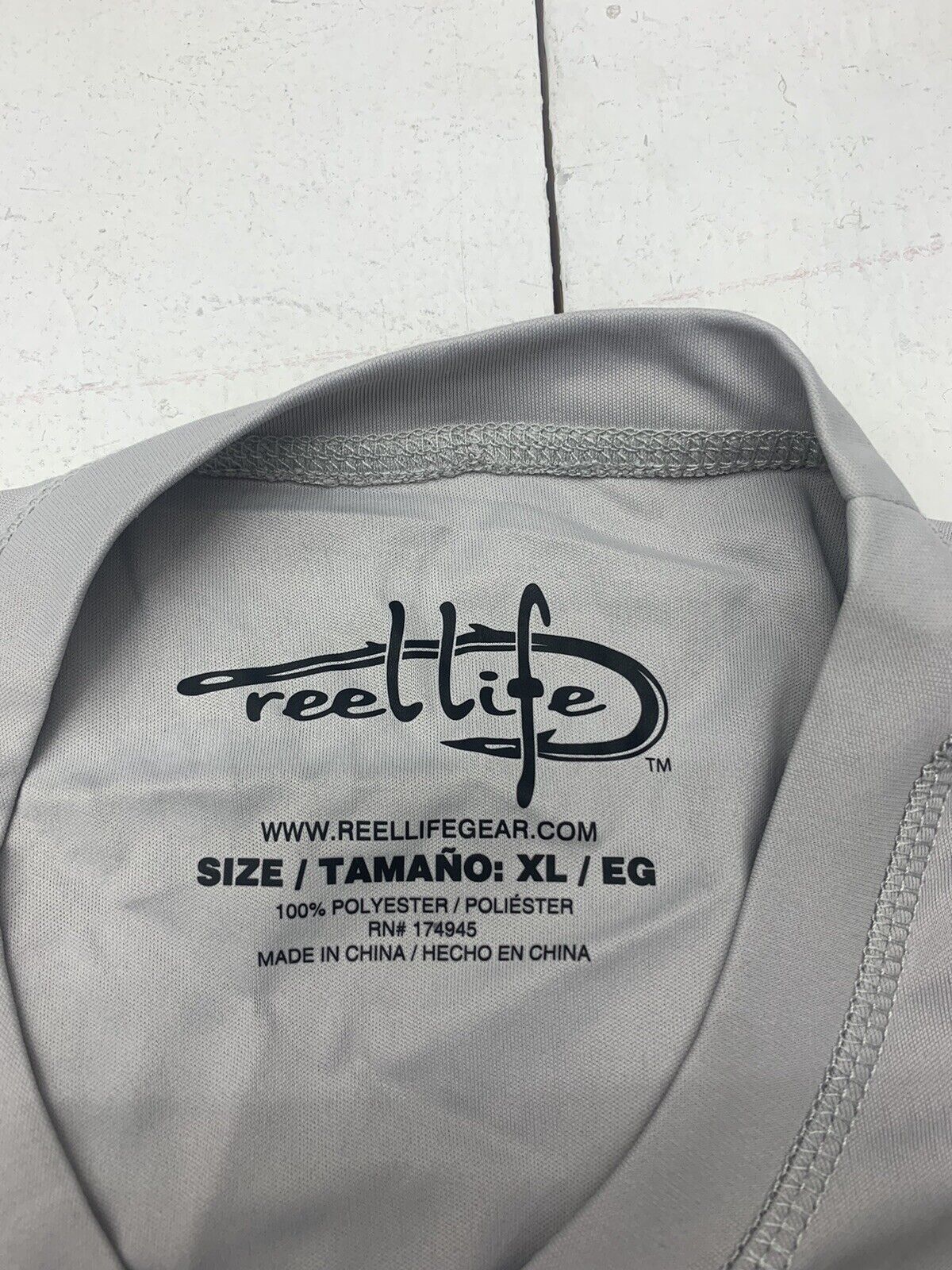 Reel Life Mens Grey Back Graphic Long Sleeve Shirt Size XL - beyond exchange