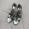 manolo blahnik womens grey animal print heels size 10