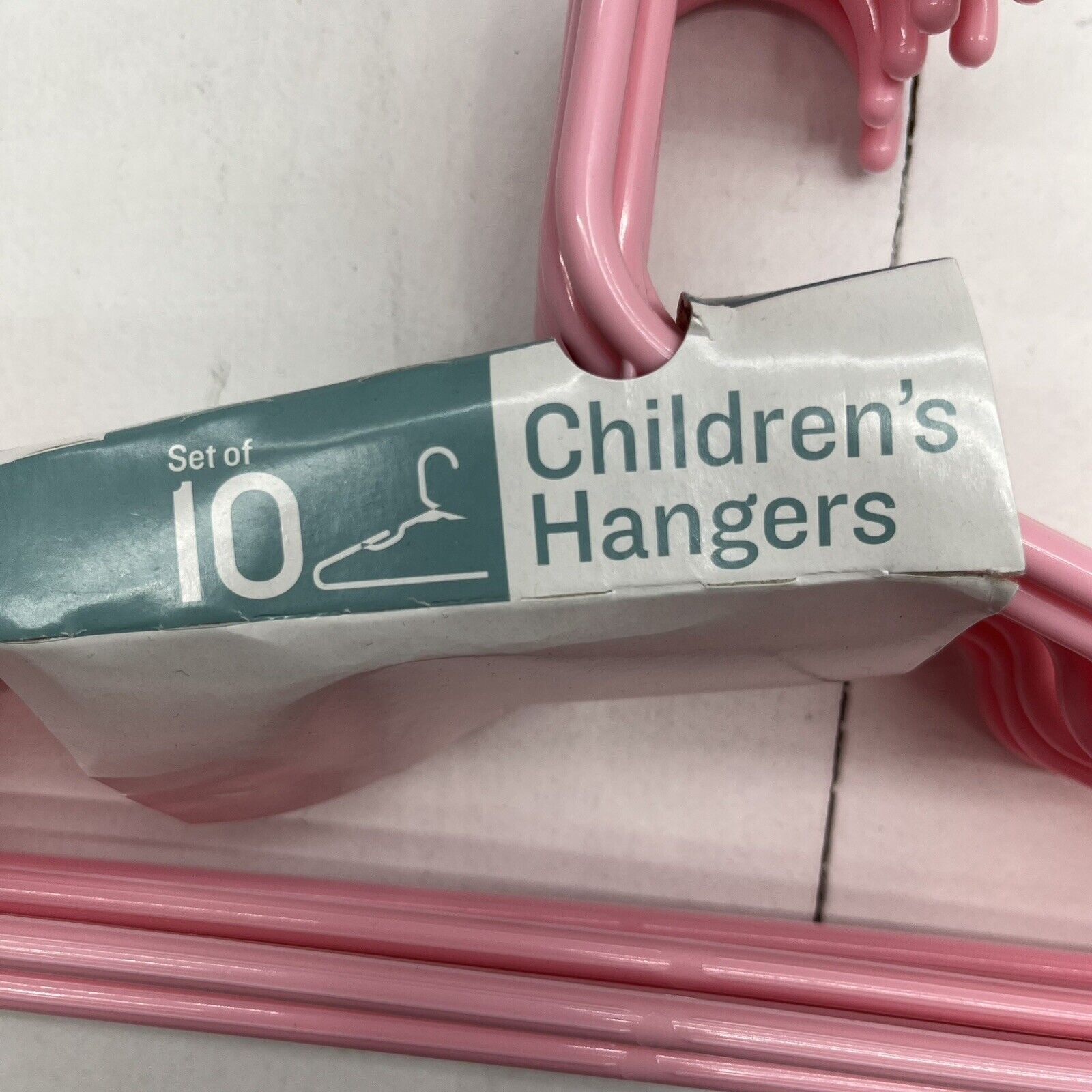 Vintage Pink Plastic Children's Baby Toddler Hangers Set of 3