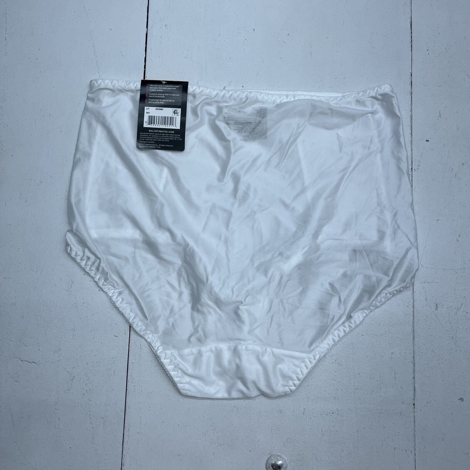 Bali White Lace Double Support Briefs Women's Size Large NEW