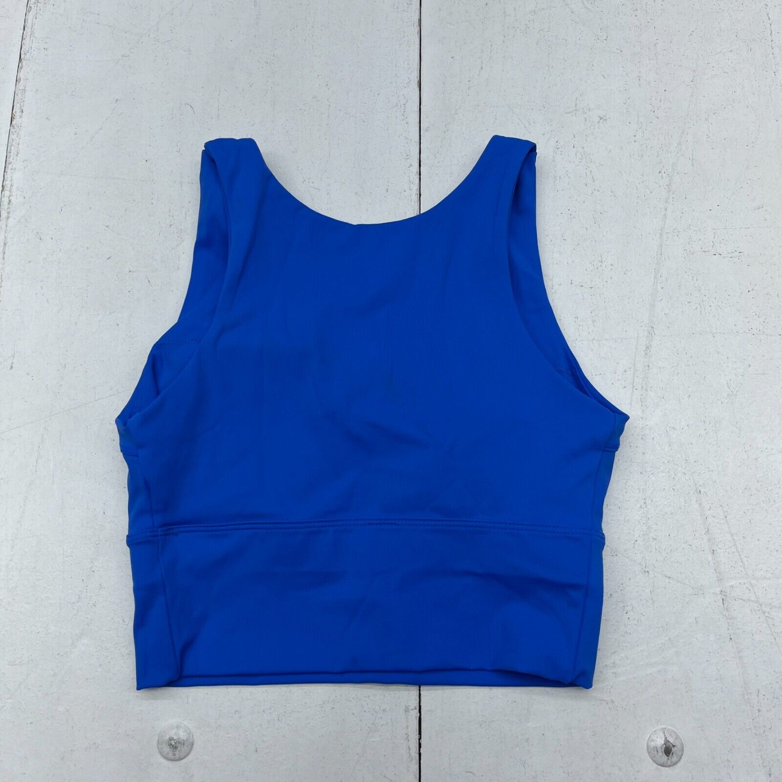 Blue Built-In Bra Cropped Tank Top Women's Size Small NEW - beyond