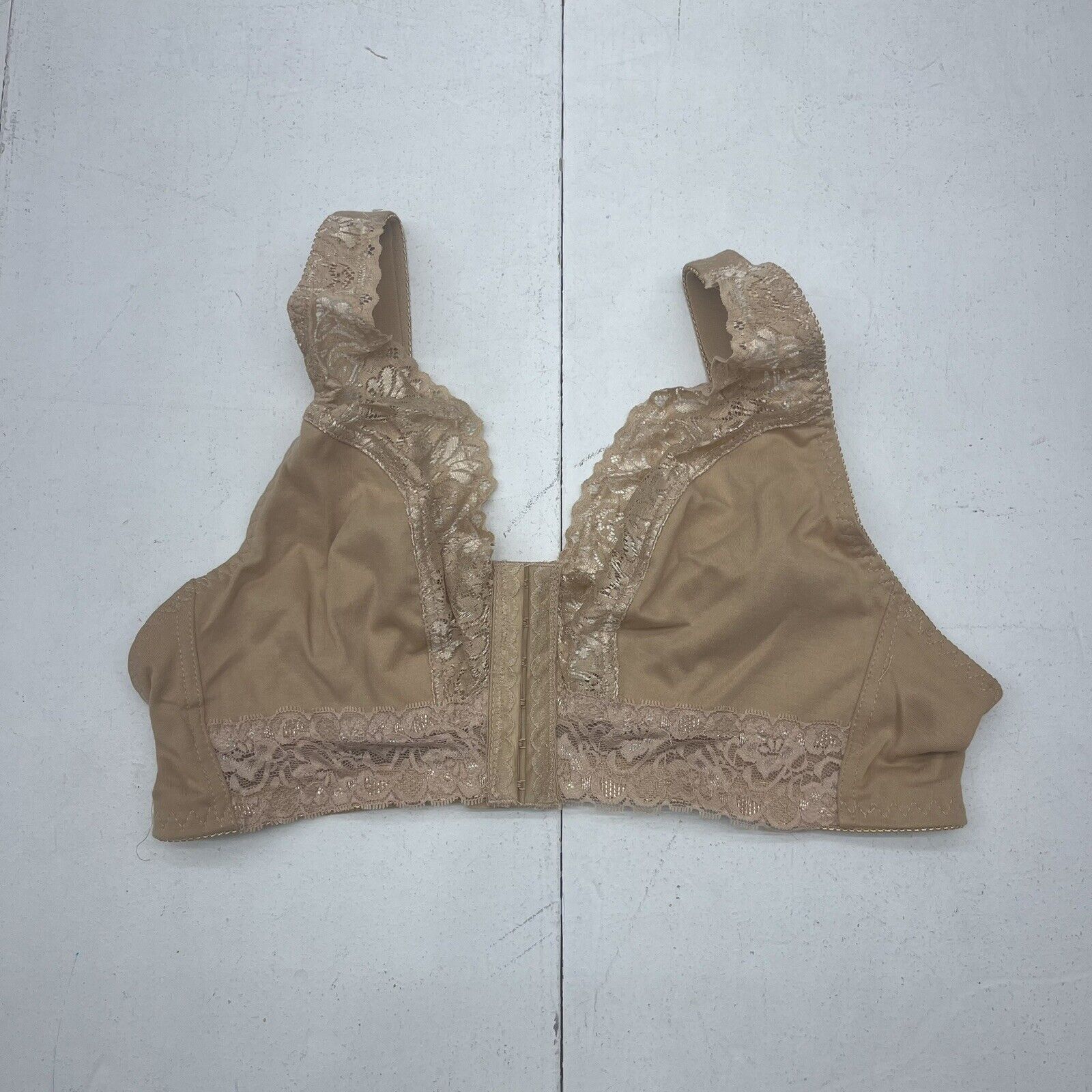 Nude Brown Lacy Front Hook Bra Women's XL NEW - beyond exchange