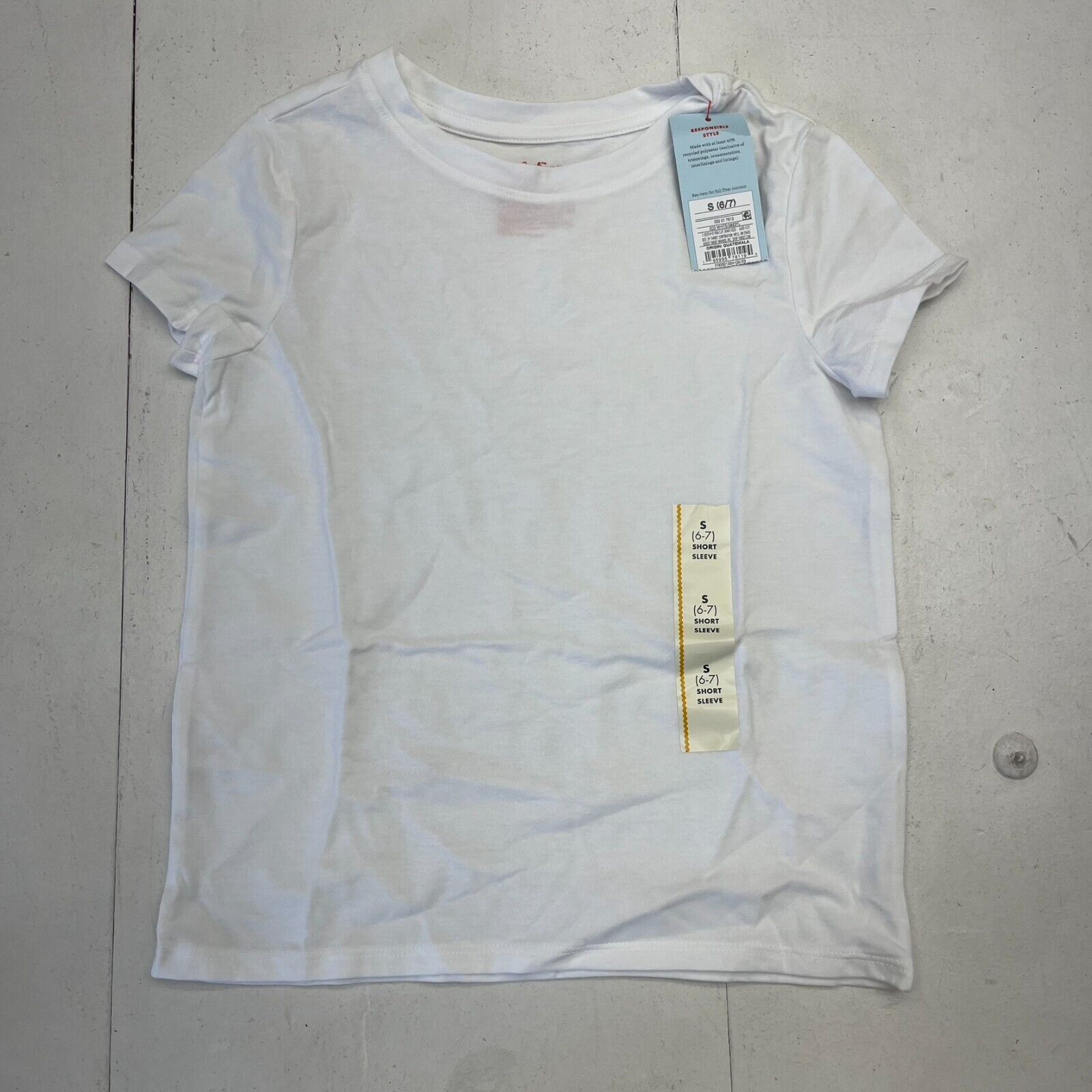 Cat & Jack White Basic Short Sleeve T-Shirt Unisex Kids Size Small NEW